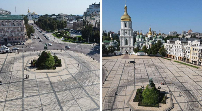 Скандальный дрифт Red Bull: в КГГА посчитали сколько метров уже отмыли