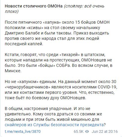 В Минске 15 ОМОНовцев уволились из-за разгона демонстрантов: силовики пошли против Лукашенко. Фото