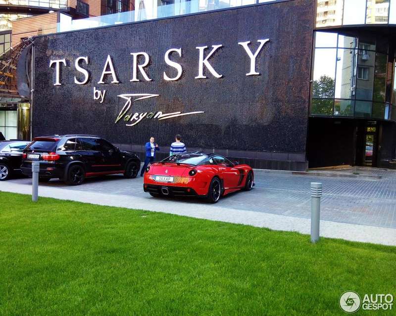 The same Ferrari photographed in Kyiv in 2015, with Bondarenko’s son’s name on the license plate.